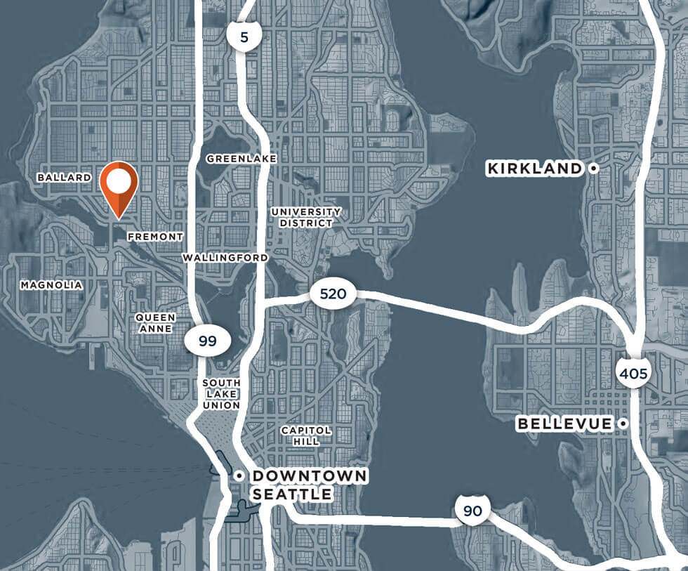 Map depicting location of Ballard Blocks