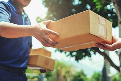 man delivering boxes